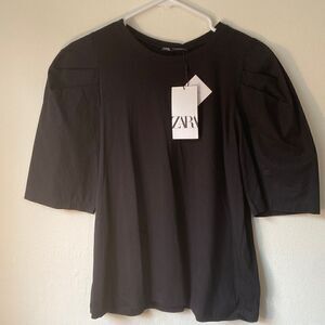 Zara NWT black short sleeve T-shirt small